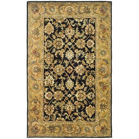 Safavieh 3 Ft. x 5 Ft. Small Rectangle- Traditional Classic Black And Gold Hand Tufted Rug CL758B-3